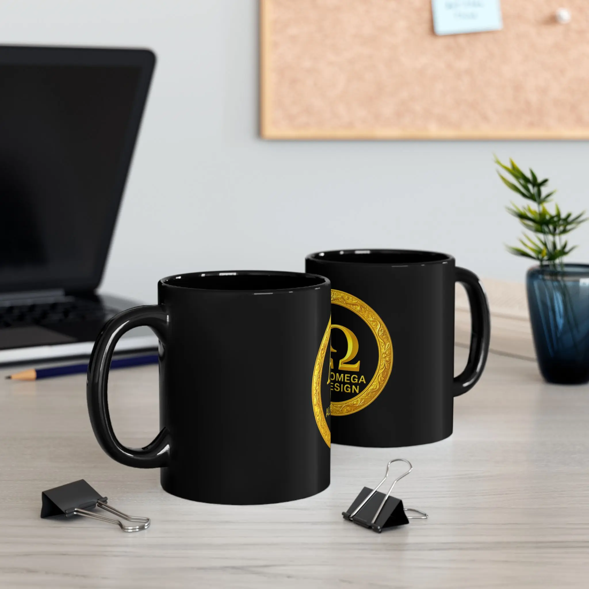 ALPHA OMEGA DESIGN Black Mug –