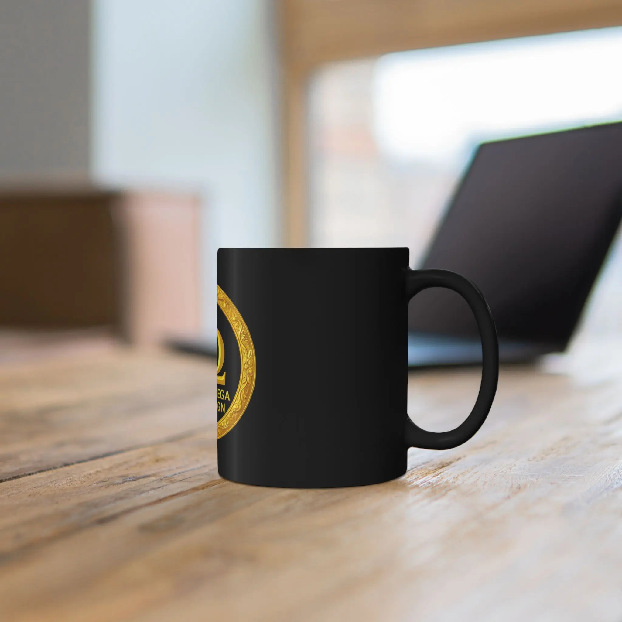 ALPHA OMEGA DESIGN Black Mug –