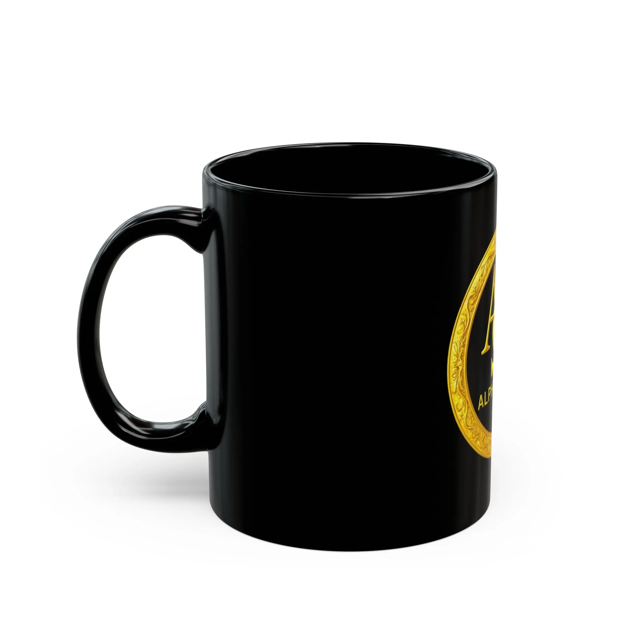 ALPHA OMEGA DESIGN Black Mug –